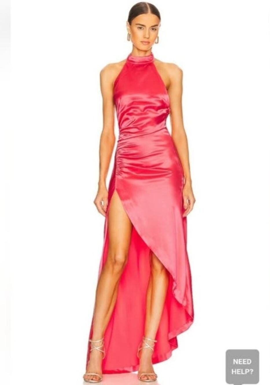 Retrofete Sabrina Dress in Coral Size XS Halter Open Back NWT Maxi Sleeveless